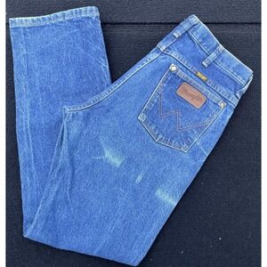 Wrangler Jeans Mens 32x32 Blue Medium Wash Regular Fit Straight Denim 47MWZPW‎